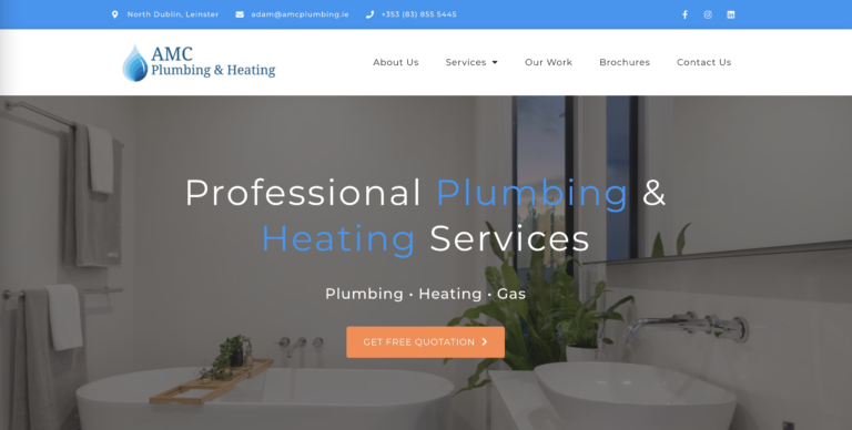 Next Line Design - Portfolio - AMC Plumbing & Heating Website